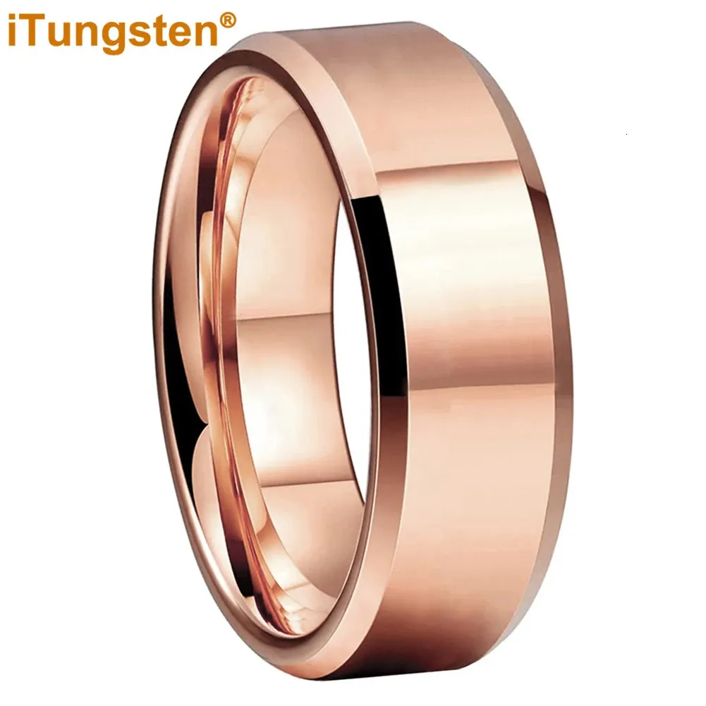 8mm 6mm 4 Farben Ehering -Männer Frauen Wolfram Carbid Ring mit hohem poliertem abgeschrägtes Finish ausgezeichneter Qualitätskomfort für 240415