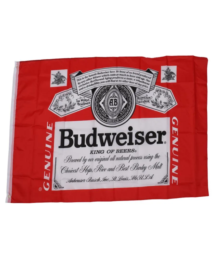 Budweiser King Beers Flag Flaga Flaga Outdorem 3x5 stóp poliestrowy Latający 15090CM5685285