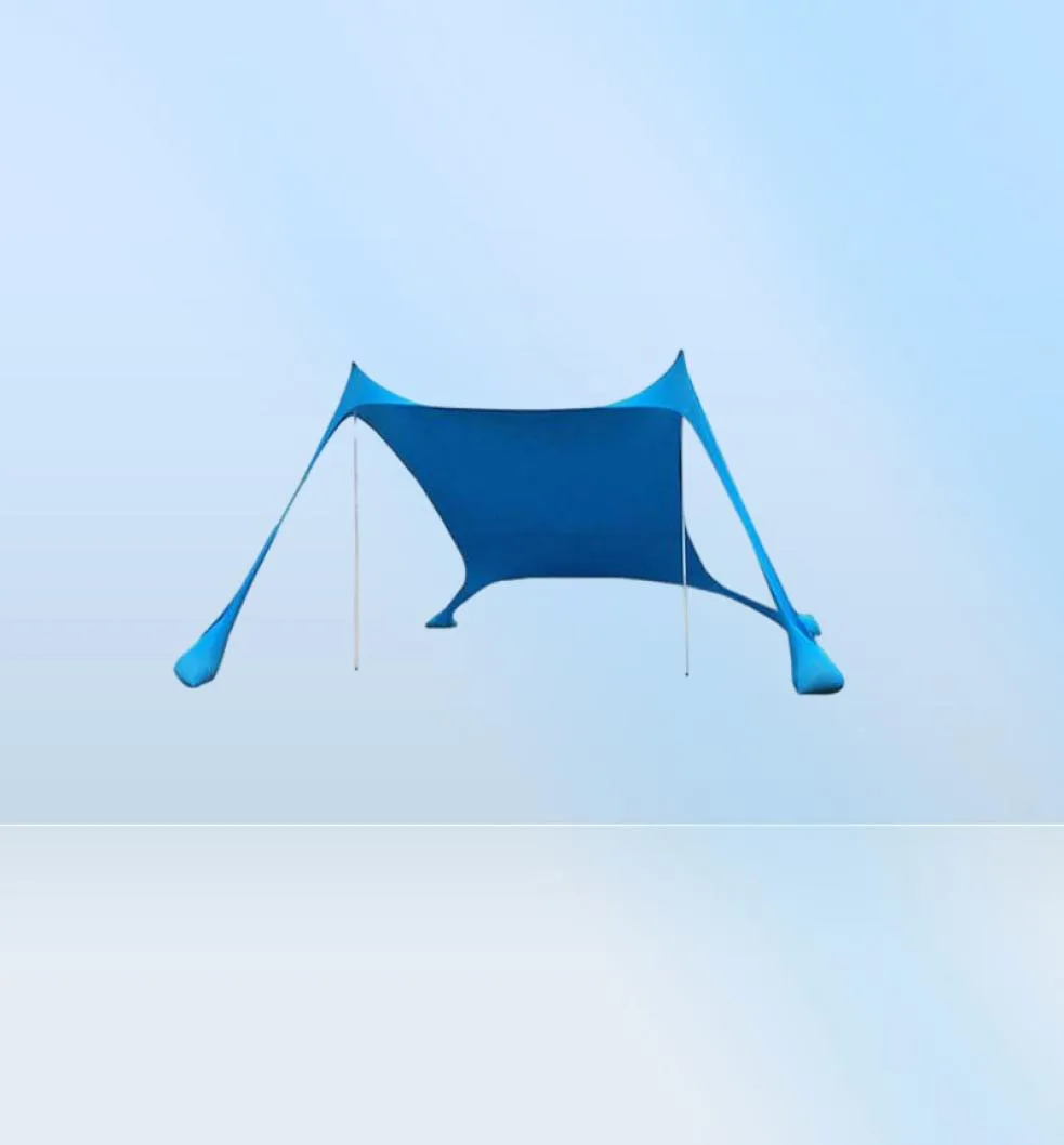 Tendas e abrigos 3 pessoas praia tenda de sol tom de sol portátil Auxílio de sombreamento ao ar livre com sacos de areia lycra tecido acampamento7862879