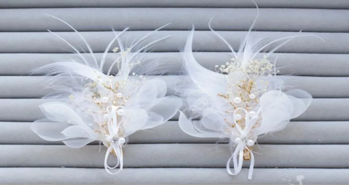 Bridal Wedding Accessories Pióro Jedwabny szpilka kwiatowa kwiat Bridal Kwiat 6773758