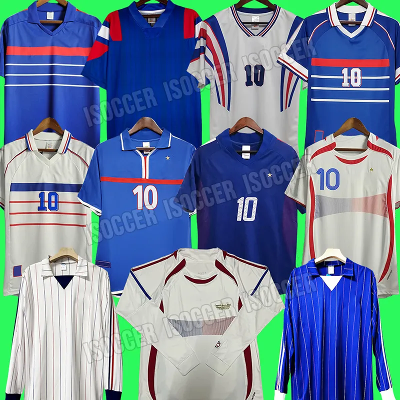 1998 Retro 2002 Zidane French Soccer Jersey Men Short Sleeve
