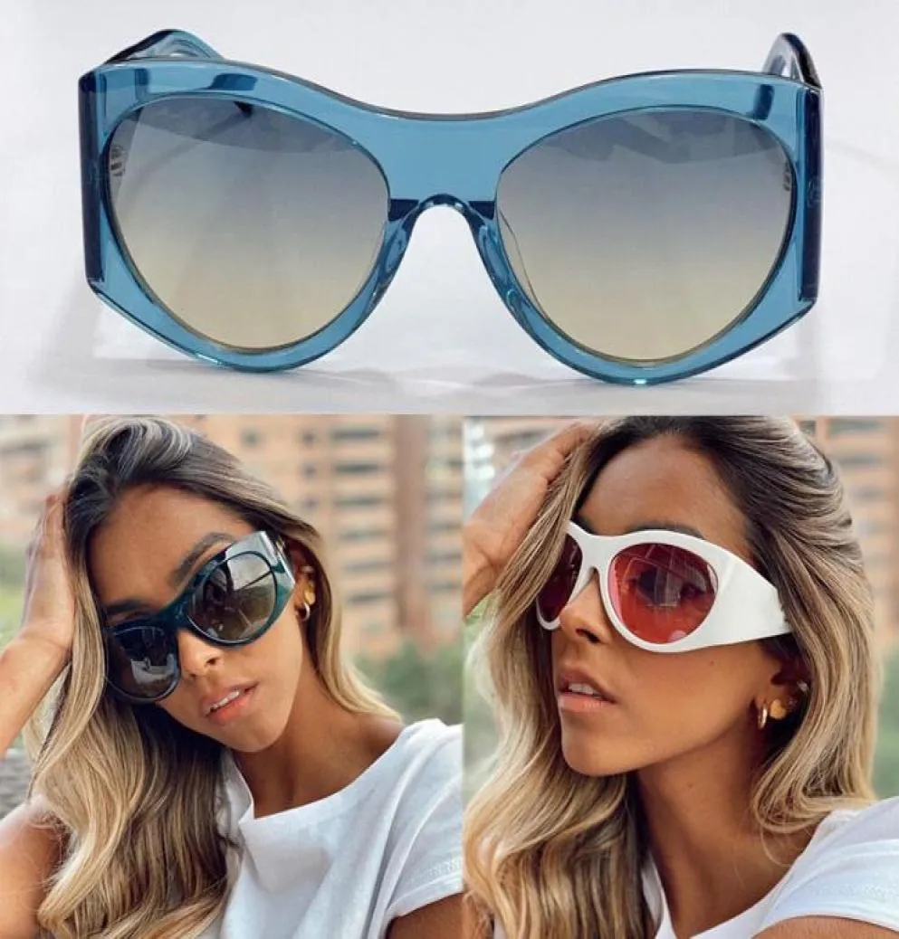 Okulary przeciwsłoneczne dla kobiet Wysokiej jakości Designerskie najnowsze okulary przeciwsłoneczne 4392 Moda Kupa Kot Oko Owalne Niebieskie Big Frame Design Ladies Club 6246974