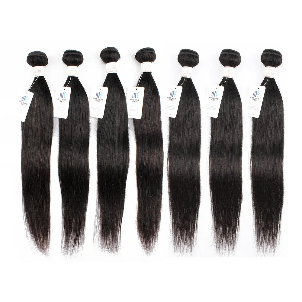 Natuurlijke zwarte menselijke haarbundels 1 st 3pcs 5 stcs 7 stcs per lot 1222 inch Remy Indian Double Weft Bone Straight S 240408