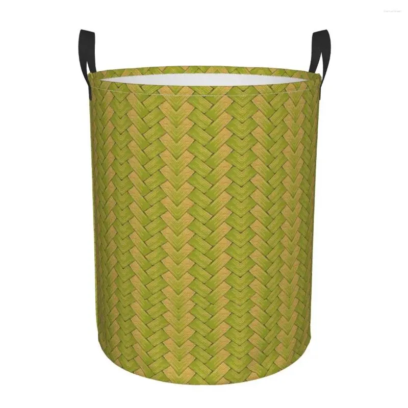 Sac à linge Traditionnel Bamboo Modèle de tissage Dirk Panier imperméable Organisateur Organisateur Clothing Kids Toy Rangement