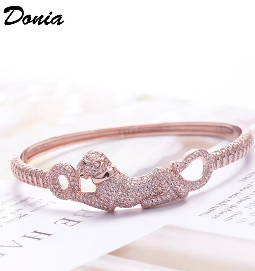 Donia Jewelry Bangle Bangle European and American Fashion Food Party Leopard Copper Microinlaid Zircon Exagéré Bracelet de créateur G6310555