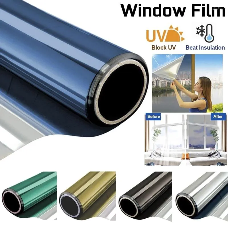 Autocollants de fenêtre 50cm Anti Look Confidentialité Tint Film Solaire Bloque réfléchissant UV Bénécorat décoratif adhésif