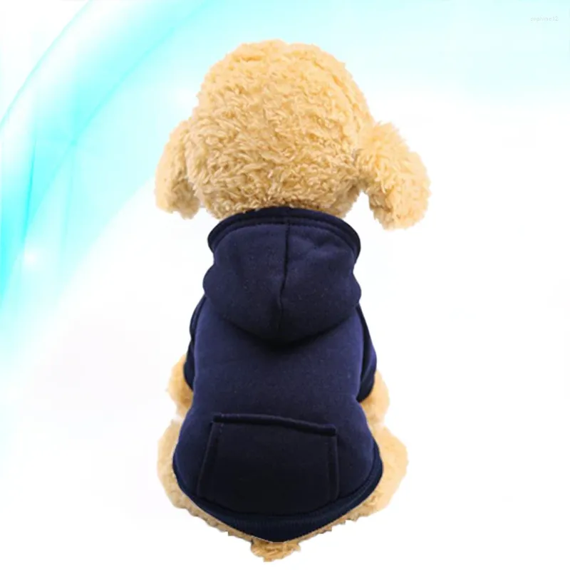 犬のアパレルペットウォームコート子犬ポケット服寒い天気の衣装冬の秋（サイズLネイビー）のカスタム