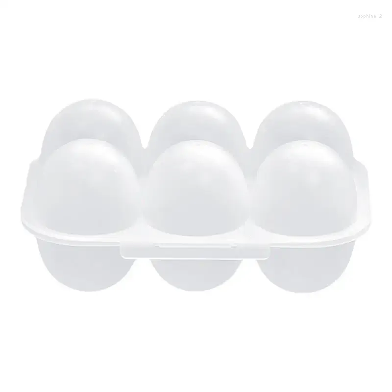 Storage Bottles 6 Egg Container Carriage Clear Protection Box Transparent Basket Reusable For Picnic Camping Hiking Travel