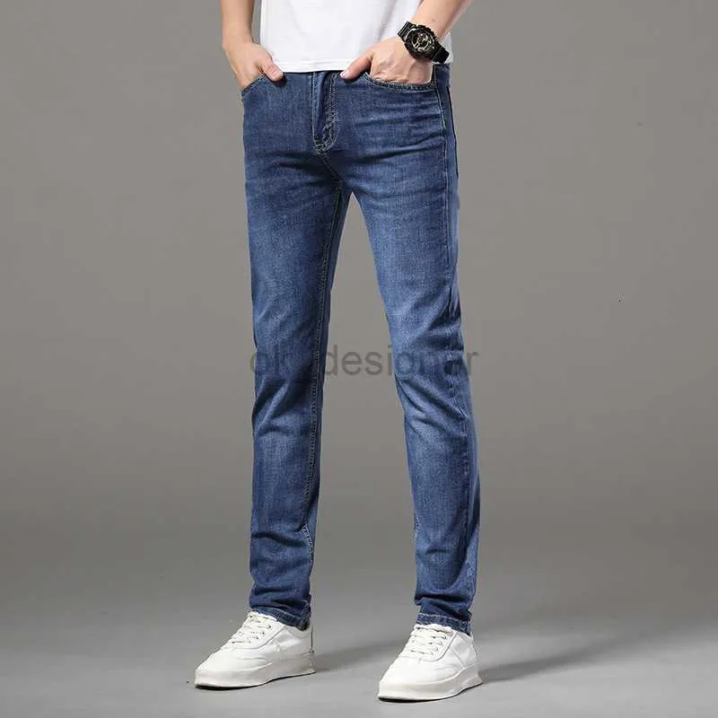 Designer en jeans masculin grand frein nouveau jean jeans masculin marque en métal décoration slim slim small pieds pantalon long élastique décontracté