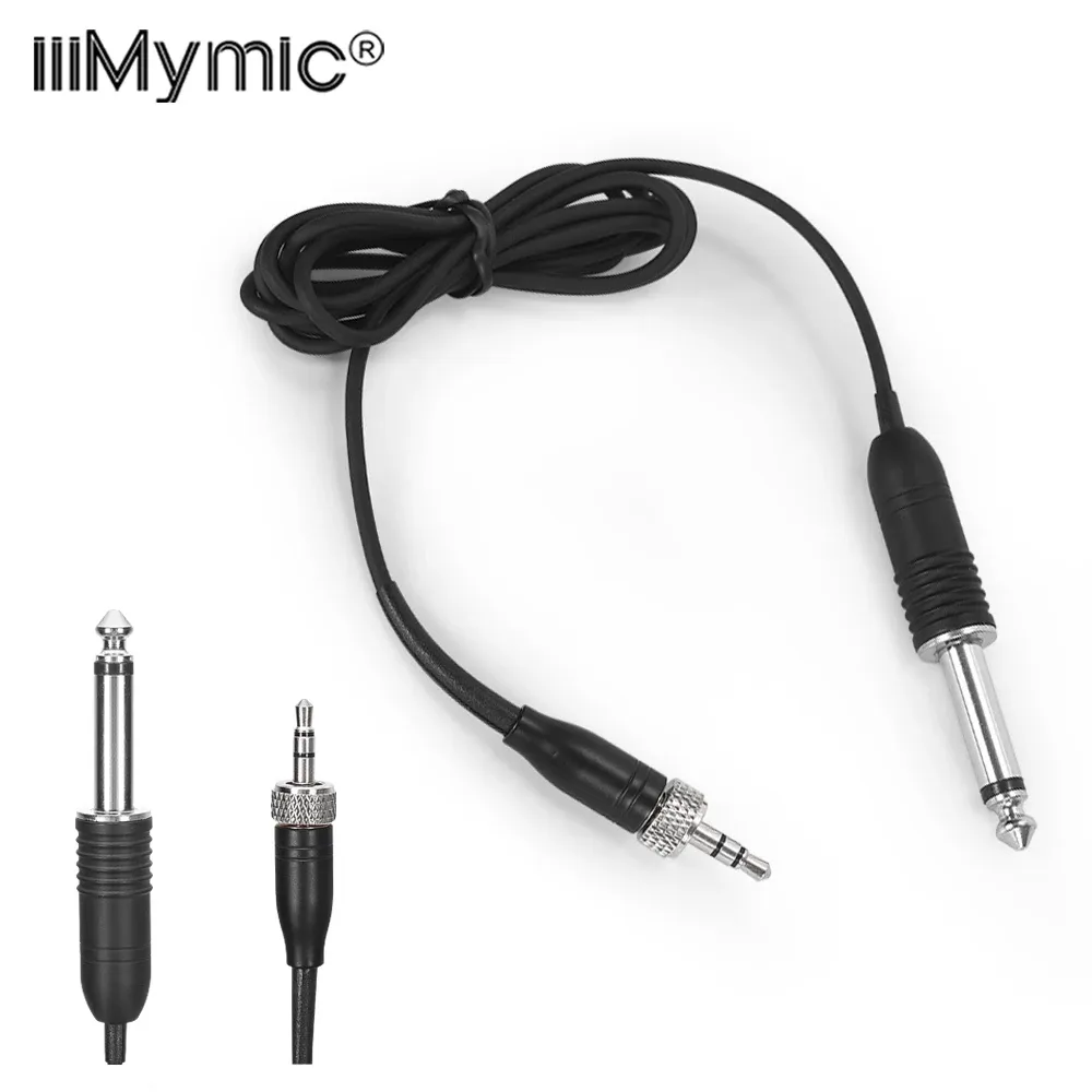 Cables Iiimymic Guitar Bass Instrument Cable 3.5mm Jack TRS Screw Locking to 1/4 6.5mm 6.35mm for Sennheiser Bodypack Transmitter