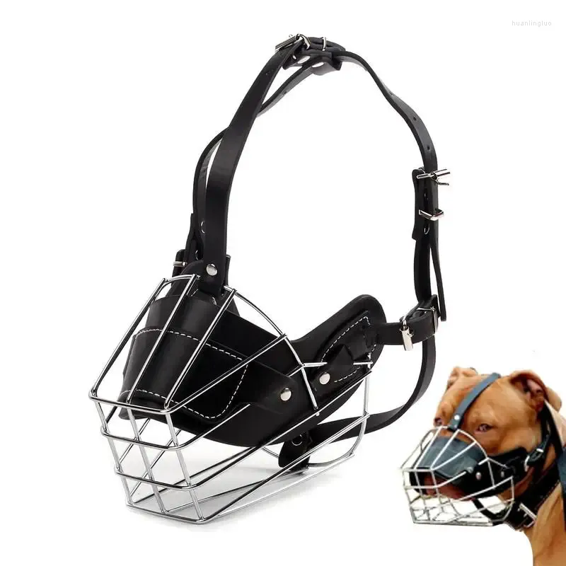 Dog Apparel Metal Muzzle Face Basket Adjustable Mouth Mesh Muzzles For Large Breed Dogs Small Medium And