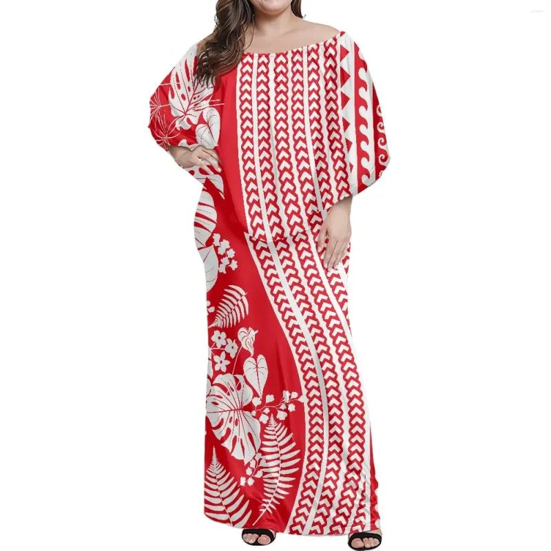 Sukienki imprezowe kobiety Niestandardowy obraz poncho sukienka lato duży rozmiar 6xl z polinezyjskiego plemiennego sublimacji
