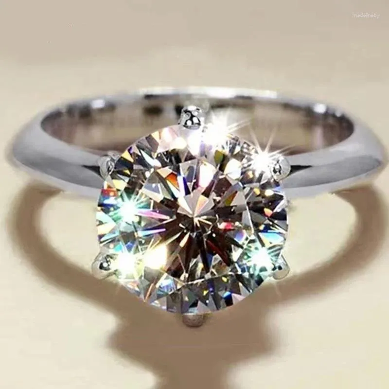 Pierścienie klastra certyfikowane moissanite pierścień VVS1 Lab Diamond Solitaire for Women zaręczyny Obietnica Wedding Bejdia