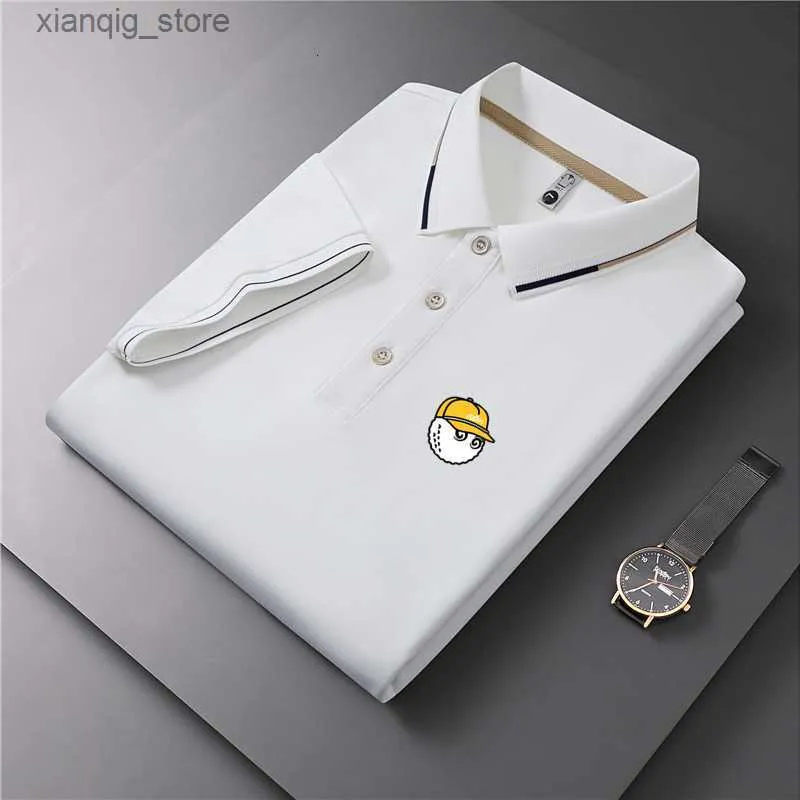 Polos Men's Mens Polos Shirt Strucying Business Business Polo Summer Summer High Quality Clain à manches Top MALBON WETHirt 230720 L49