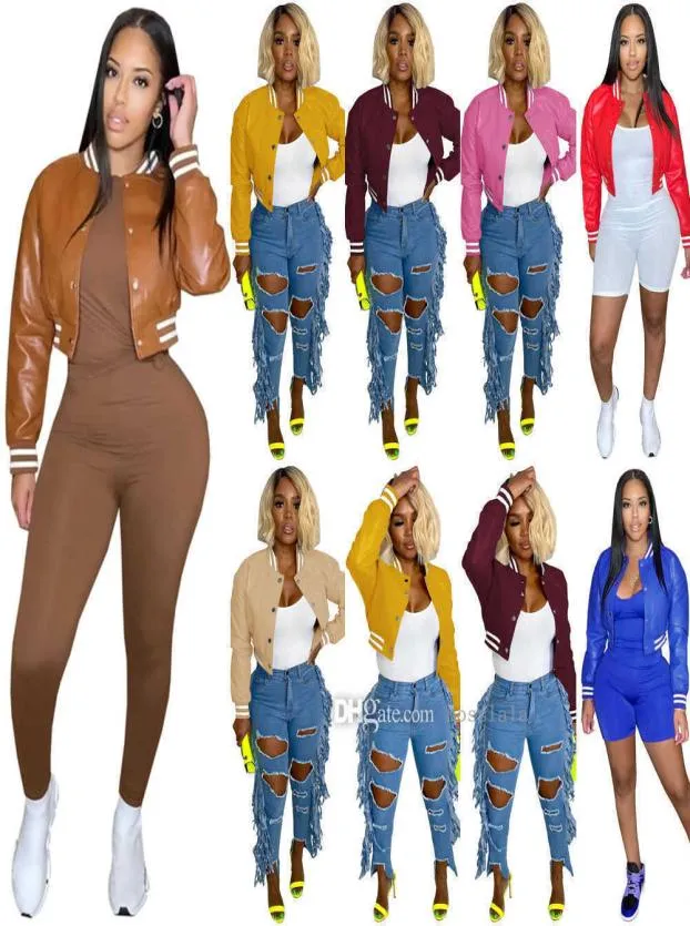 Nuove donne giacche da baseball giacche da baseball stand designer collare colture hip hop tops filettate stent short short short autunno inverno 1752151