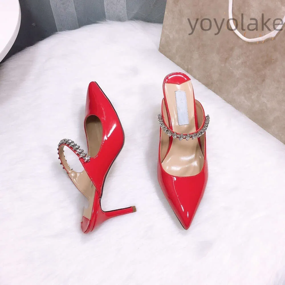 Famous Brands Women Shoe dress Sandals Pumps Bing Slipper High Heel Crystal Straps Stiletto Heels Sexy Pointed Toe Party Wedding shoes With Box Made in itlay