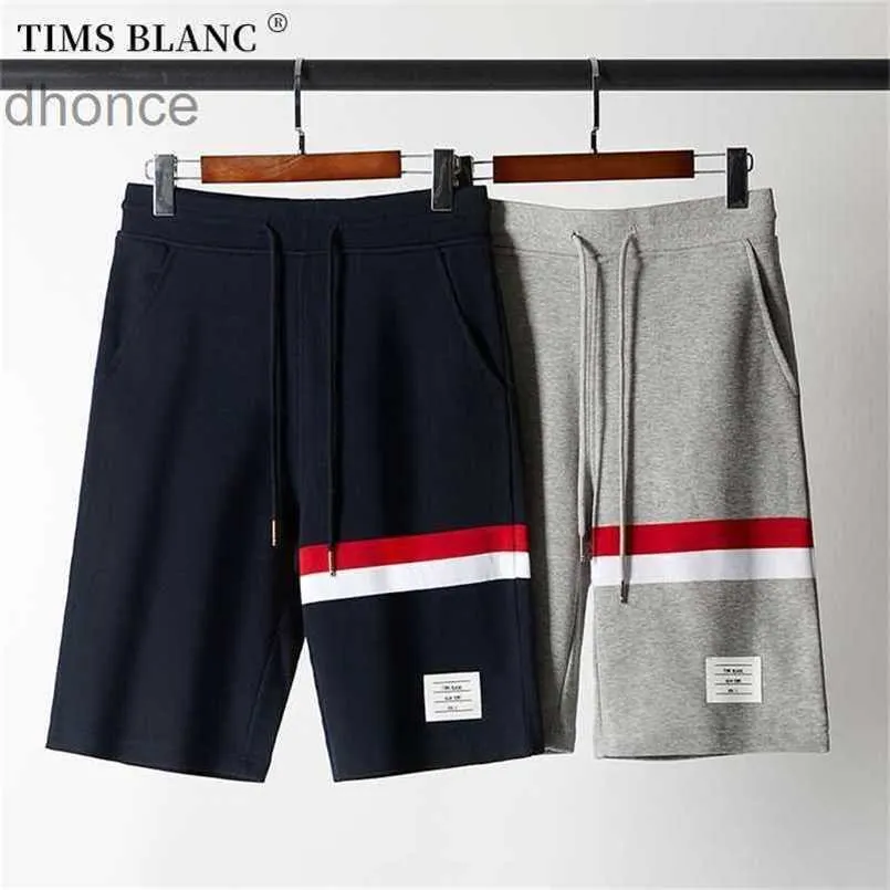 Summer Red and White Bar Shorts Tb Mens Casual Sports Sentiment 5/4 Pants Couple Parent Child Set 2102