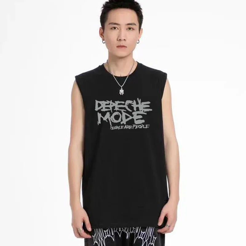 DepeChemode People Is English Electronic Music Band Men Oneck Sports Vest Sleeveless Shirt Undertröja Gym 240415