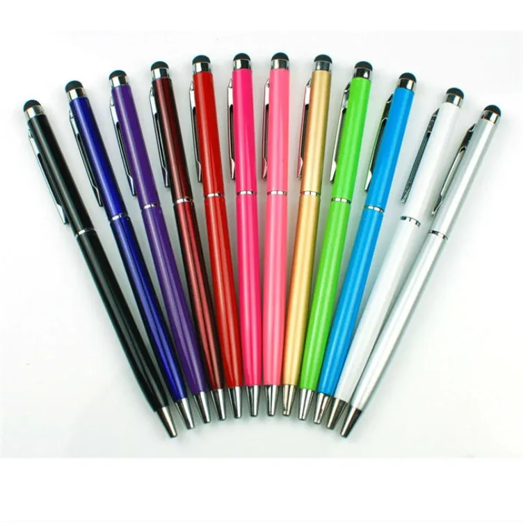 Ручки Multicolor Function 2 в 1 емкостная стилус -сенсорный экран ручки шарики для мобильного телефона ПК планшета