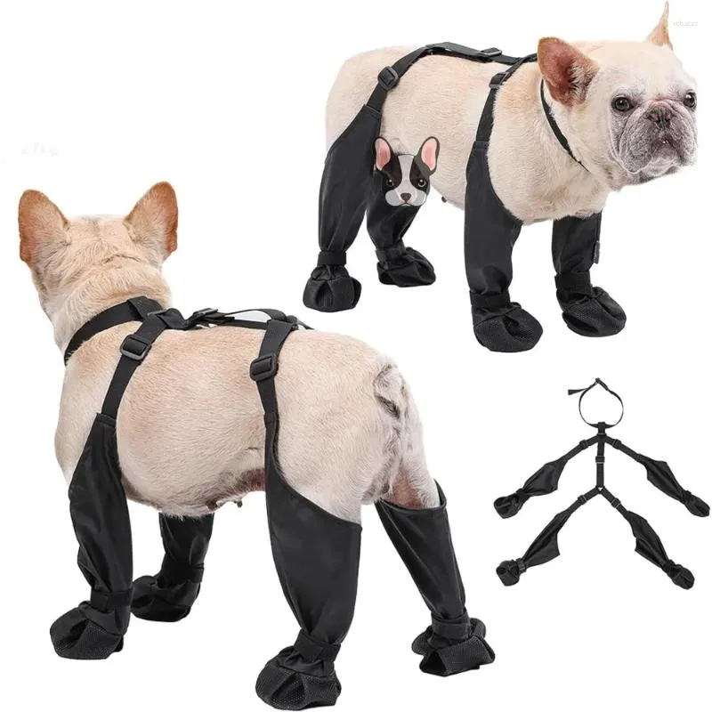 Hondenkledingschoenen waterdichte vuile proof hondenbeschermers met suspenders niet-slip regenlaarsjes voor wintersneeuw wandelen buiten
