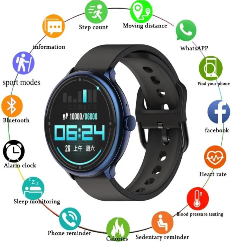 45 mm Smart Watch IP68 Imperméable Real Heart Sated Wrist Wistches Drop Tracker Mood Tracker APPEL PASSOMETHER Boold Pression May15218988317812