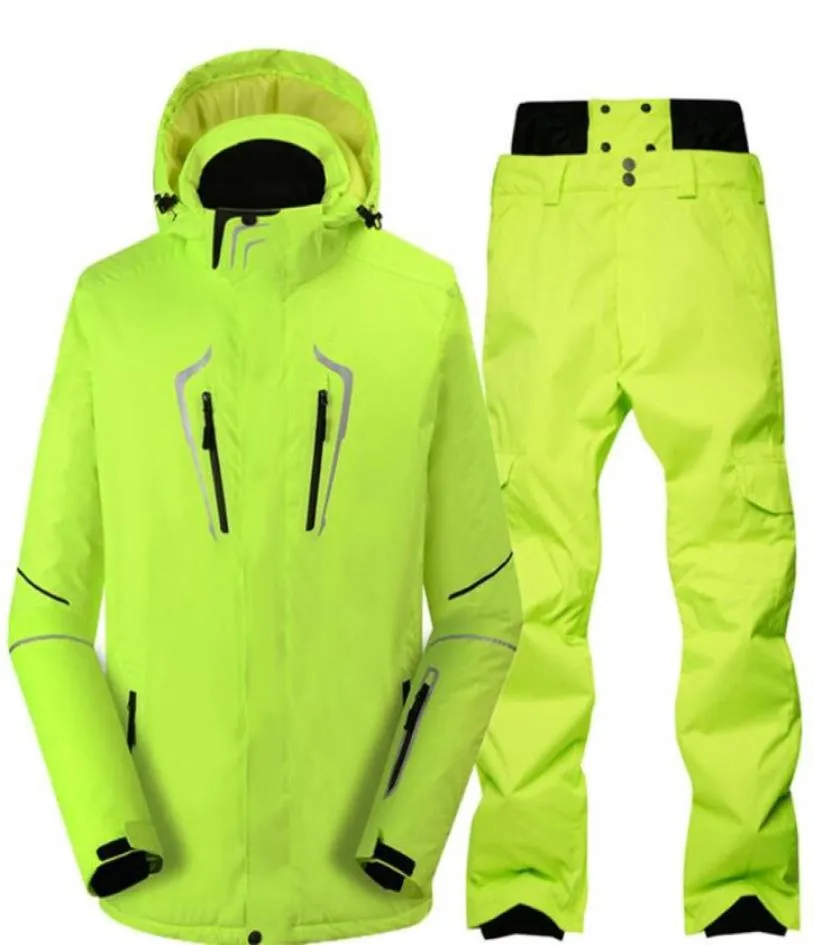 Men Skisuits Waterproof SnowboardJacket with Pants SkiSet SkiJacket and Trousers Winter Skiclothes Men Coat and pants3875616