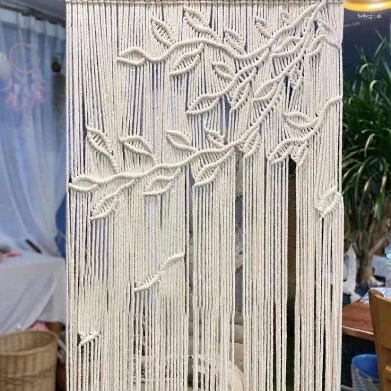 Tapissries Handwoven Leaves Macrema Door Curtain Böhmen Window Tapestry Wall Hanging Art Wedding Backdrop