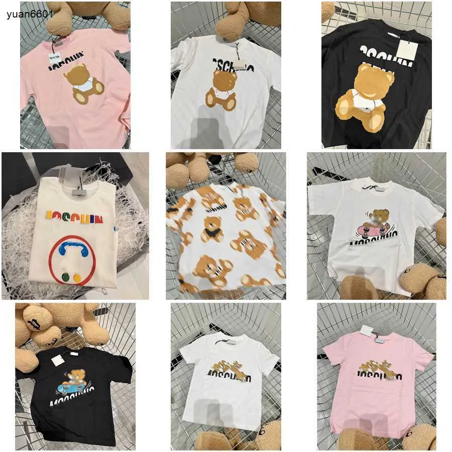 Popular baby T-shirt summer Doll bear pattern print girls Short Sleeve Size 90-130 CM kids designer clothes boys tees child tshirt 24April