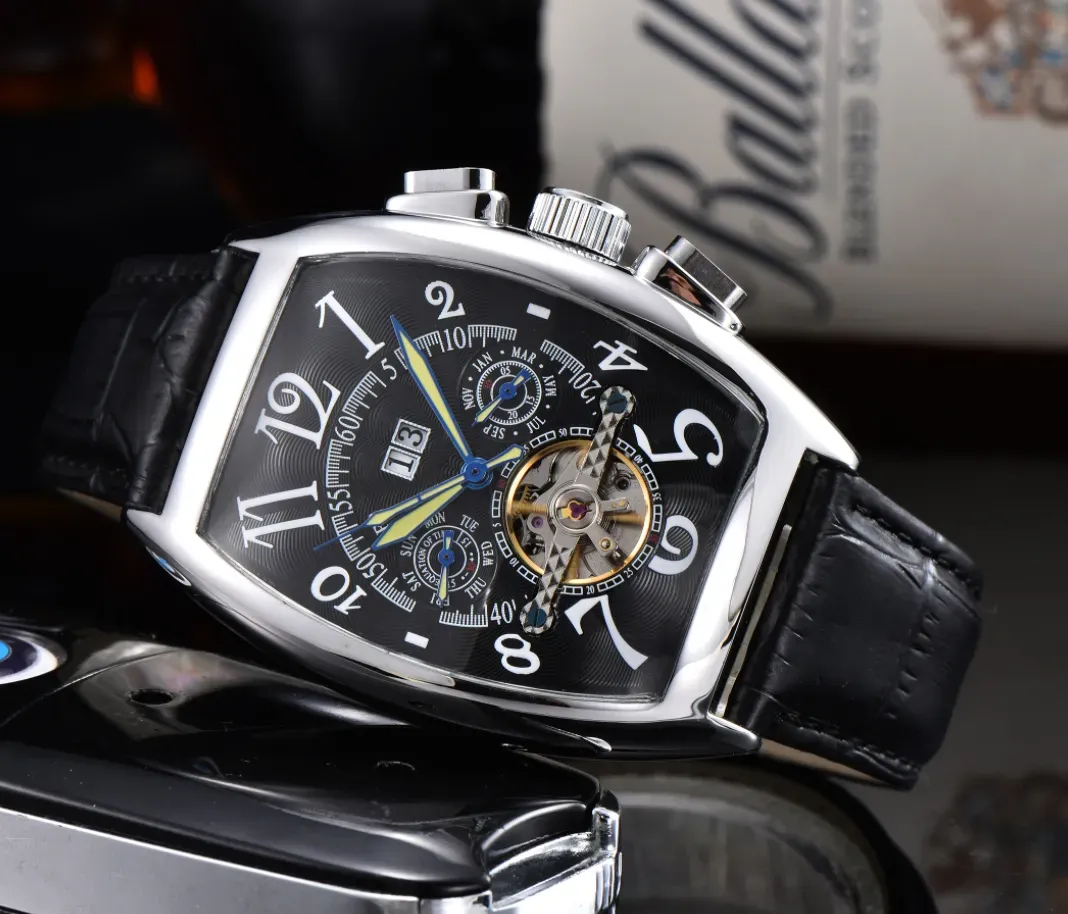 2024 Nuovi orologi da uomo Tourbillon MECCANICO MECCANICO MECCANICO MECCANICO SCHETTON GIORNO GIORNO GIORNO DESIGNO DESIGNER ORGGI SCHEDI DELL'ISCLUMENTO MENS ALTA GIFTS G23 di alta qualità G23