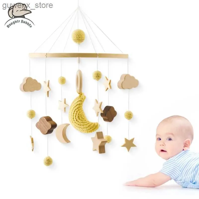 Mobile# Baby Rassel Spielzeug 0-12 Monate Filz mit Holz Mobile Neugeborene Musikbox Häkelbg Bell Hanging Spielzeughalter Halter