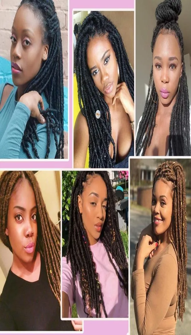 1Packslots Dreadlocks Häkelbausbomben weiche Faux -Locs Häkeln Haare Synthetische Flechthaarbomba Dreadlocks Faux Locs Soul 18inch Go4843789