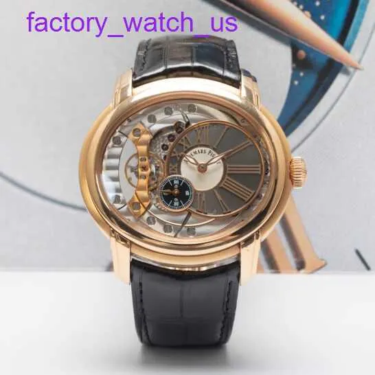 Ikonisk AP -armbandsur Mens Millennium Series 47 Dia 18K Rose Gold Material Small Automatic Mechanical Watch 15350or