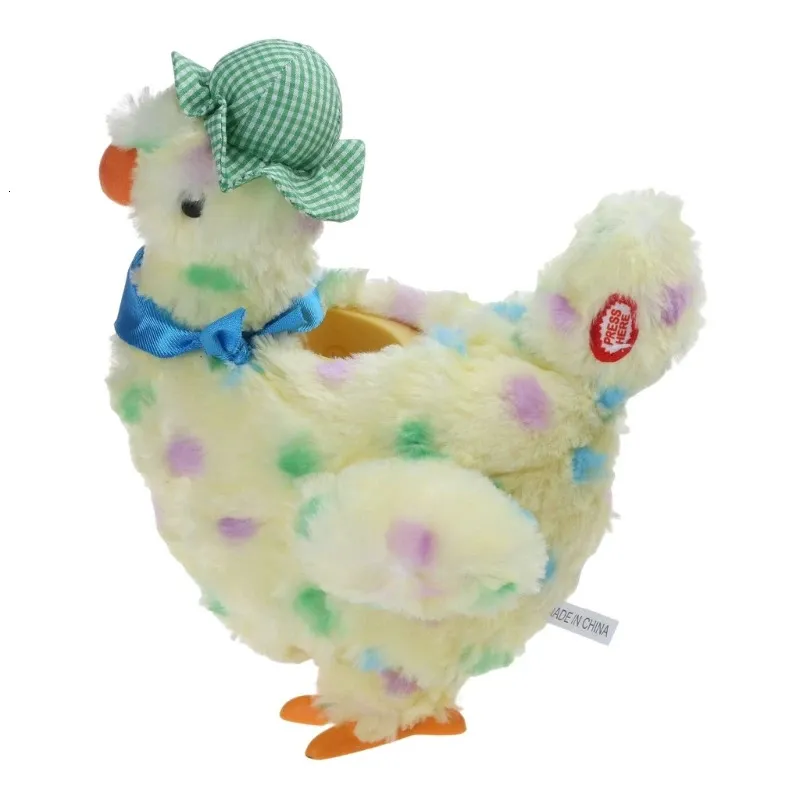 Electronic Crazy Chicken Plush Toy Electric Funny Singing Dancing Laying Eggs Hens for Doll Music Animal Kids Birthday E65D 240401