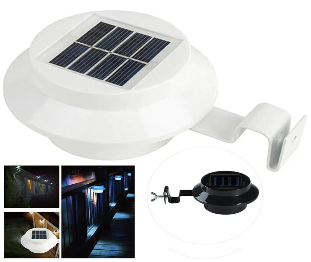 6pcs 3 LIGADA DE ENERGIA SOLAR DE ENERGIA SOLAR LUZ LUZ ATUAL TODAS A Lâmpada meteorológica para a paisagem do jardim Cerca de calha da parede da parede 9832393