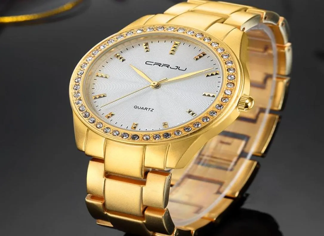 Fashion Femmes Regardez Top Brand Luxury Crrju horloge féminin Gold Steel Army Militarz Quartz Watch Ladies Sport Relogie Masculino6901651