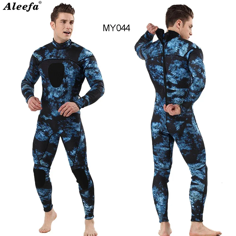 Mano muta da pesca da uomo m camuffare neoprene Onepiece immersione per immersioni per salto in salto freddo in acqua fredda 240407