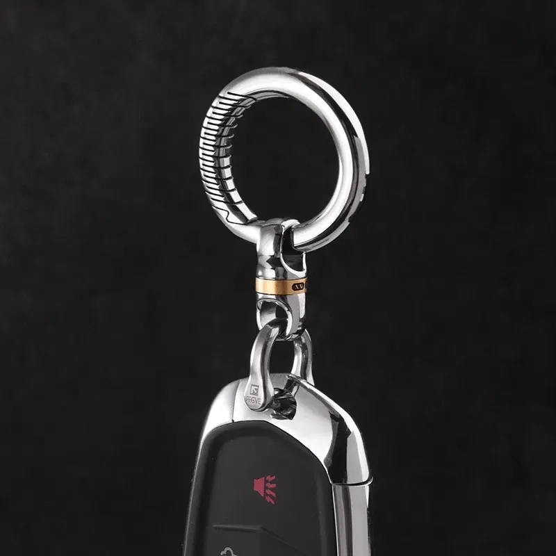 Anneaux Nouveaux arc face purs titanium hommes femmes carrychain keychain super léger EDC Key Chain Ring Day's Gift Key Accessoires