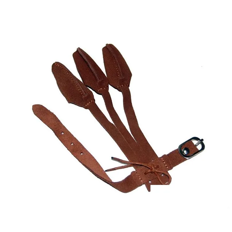 Bow Arrow Nieuwe boogschieten Beveiligingshandschoen 3 vingers PL Leather Shooting Gloves8514488 Drop levering Sport buitenshuis Hunting Dhrar