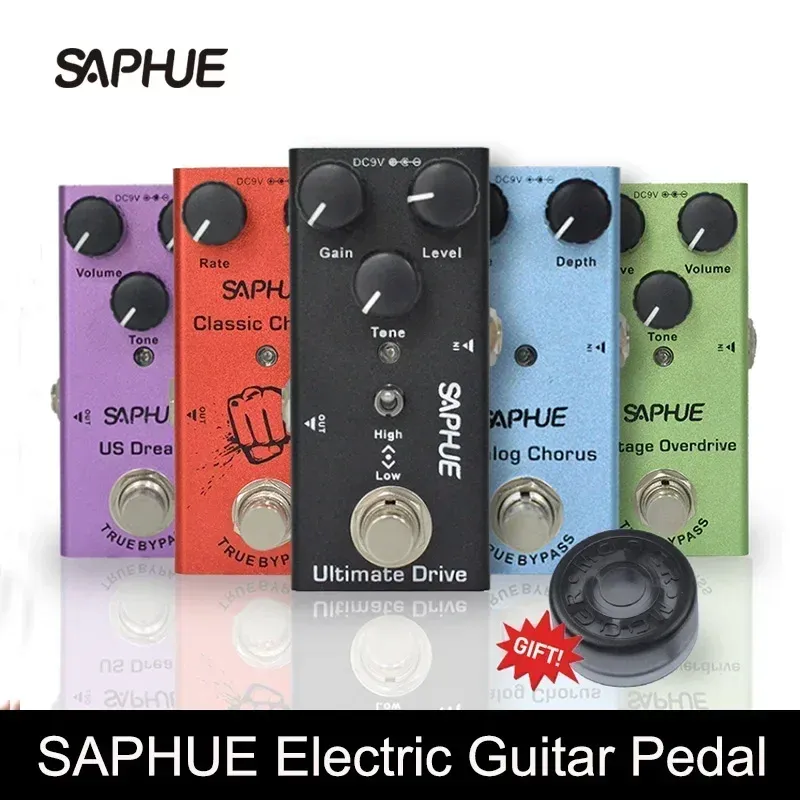 Cables Saphue Electric Guitar Pedal Overdrive / Distorsion Crunch / Distortion / US Dream / Classic Chorus / Vintage Phase / Digital Delay