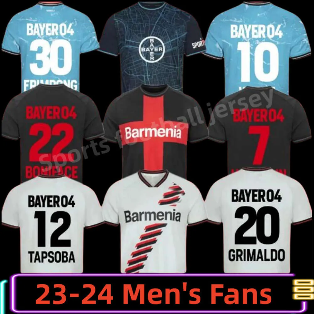 23 24 Bayer 04 Leverkusen Soccer Fan Jerseys HOFMANN TAPSOBA SCHICK PALACIOS FRIMPONG GRIMALDO WIRTZ BONIFACE HINCAPIE 2023 2024 Home Away 3rd Mens Football Shirts