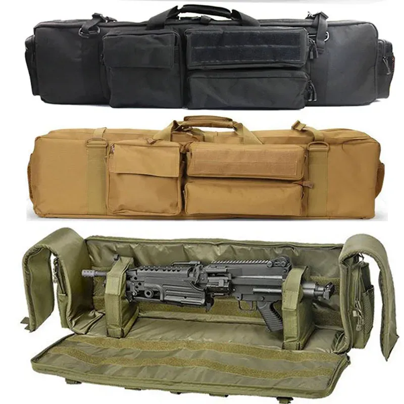 Mochilas Mochilas Militares Milhas de Rifle Gun Mackping Para M249 M4A1 M16 AR15 Airsoft Rifle Double Bag Double Hunting Shooting Carbine Transporting Bag