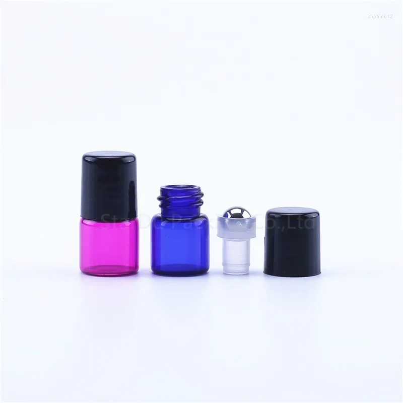 Storage Bottles 1000PCS 1ml Glass Essential Oil Roller Balls Perfumes Lip Balms Roll On Bottle