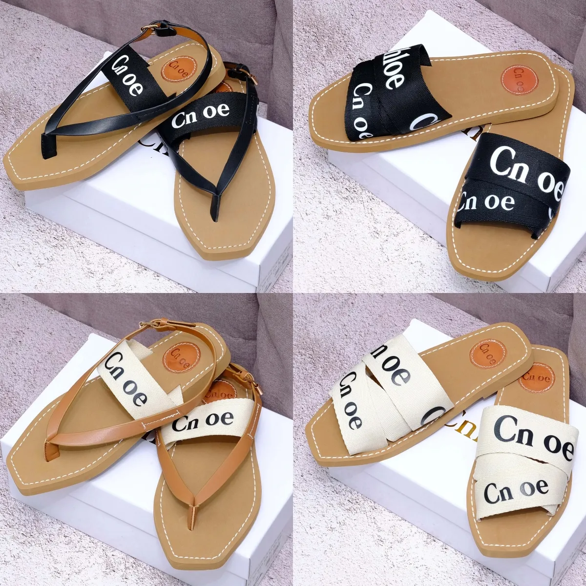 Designerin Frau Slipper Frauen Holz Clogs Maultier flach Sandale Neue Holzwäsche Schuhschuhschwarz weiß flacher Sandale Sandale Sommer Beach Pool Mules Dhgate mit Kasten