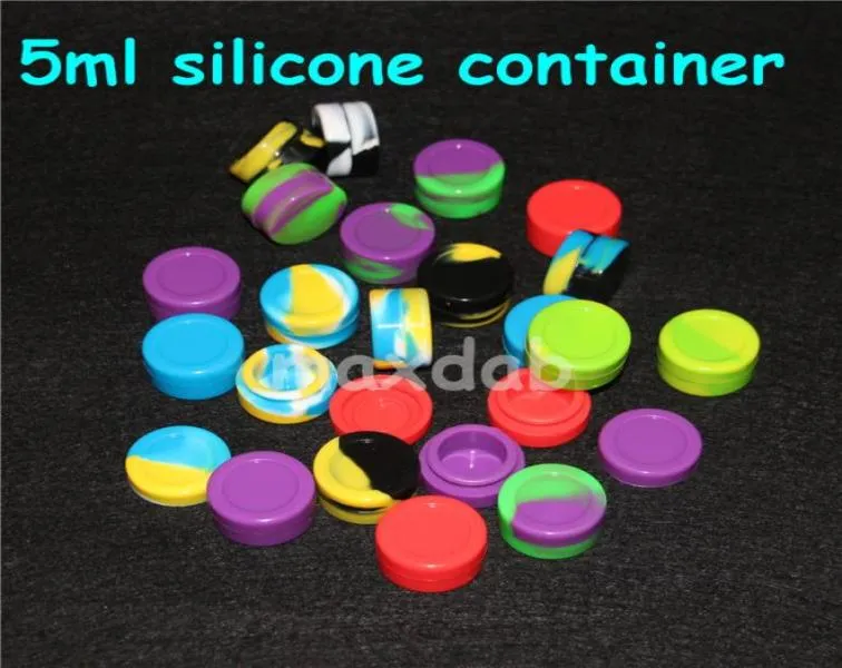 boxes Silicone Non stick Wax Containers Food grade 42 Colors 3mL 5mL 7mL mini Dab Waxy Jars Concentrate Case FDA approved7850636