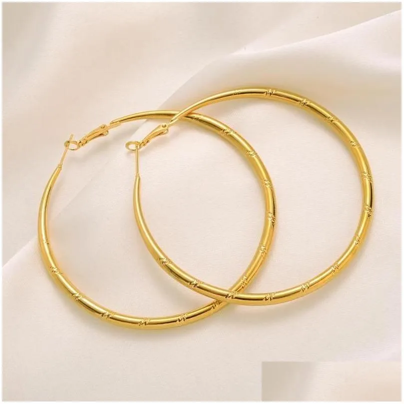 Hoop Huggie Ohrringe Paar großer goldplattierter großer Kreis Kreole Chic Hoops Geschenk UK Drop Lieferung Schmuck DHFIN