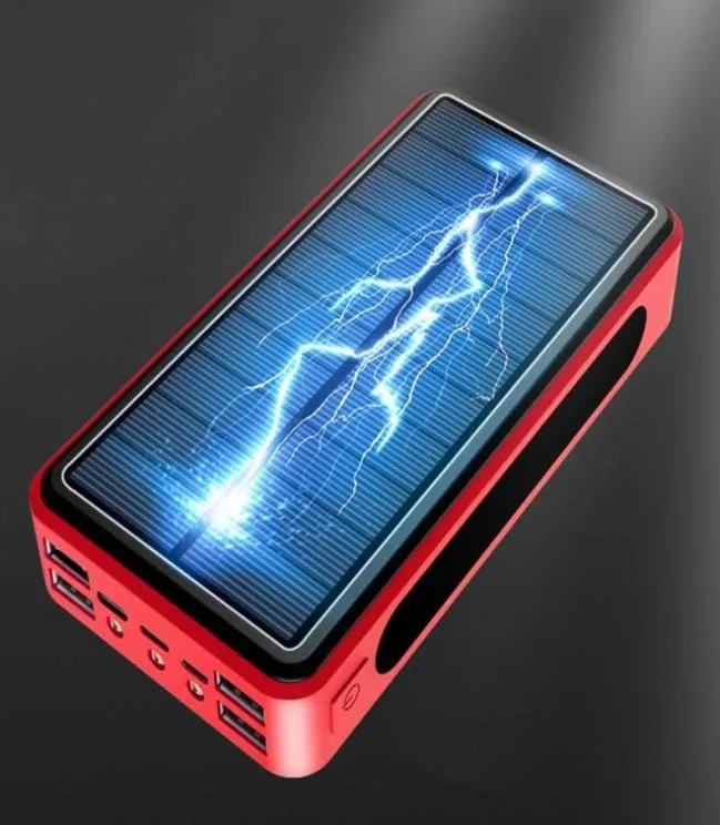 Neue Solar Power Bank 90000MAH Solar Ladegerät 4 USB -Anschlüsse externe Ladegerät Power Bank mit LED Light4587919