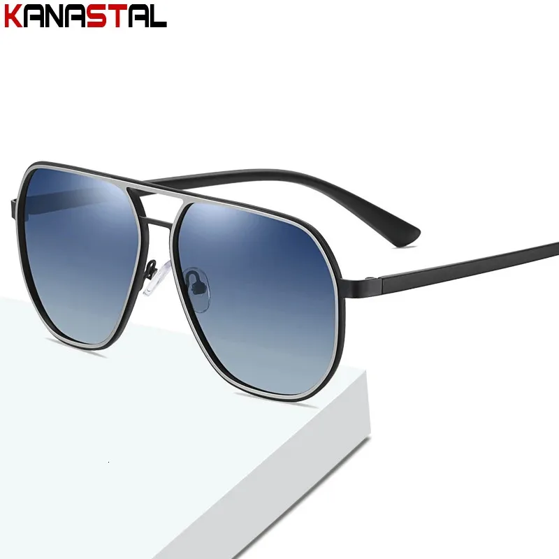 Männer polarisierte Sonnenbrille Frauen Pilot -Sonnenbrille Tr quadratische Brille Rahmen UV400 Fahren Fischerei Schatten Schwimmstrand Brillen 240407