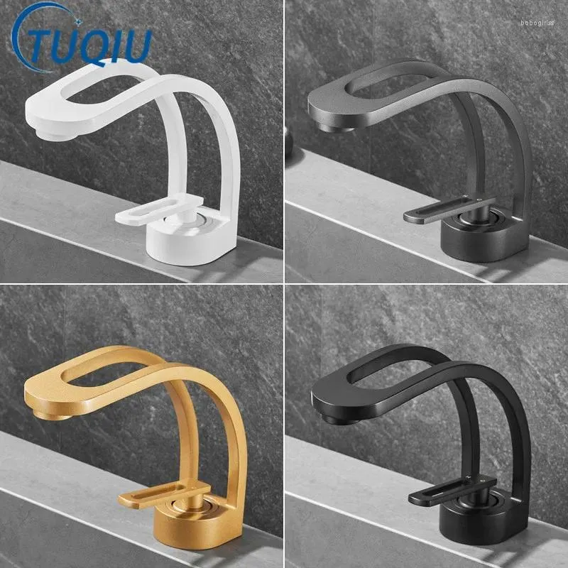 Robinets de lavabo de salle de bain TUQIU BASIN RABECET BRAST BRAST TAP BLACK / GRY LAVE SEUX PRANCE ET LAVOTORY CROFT