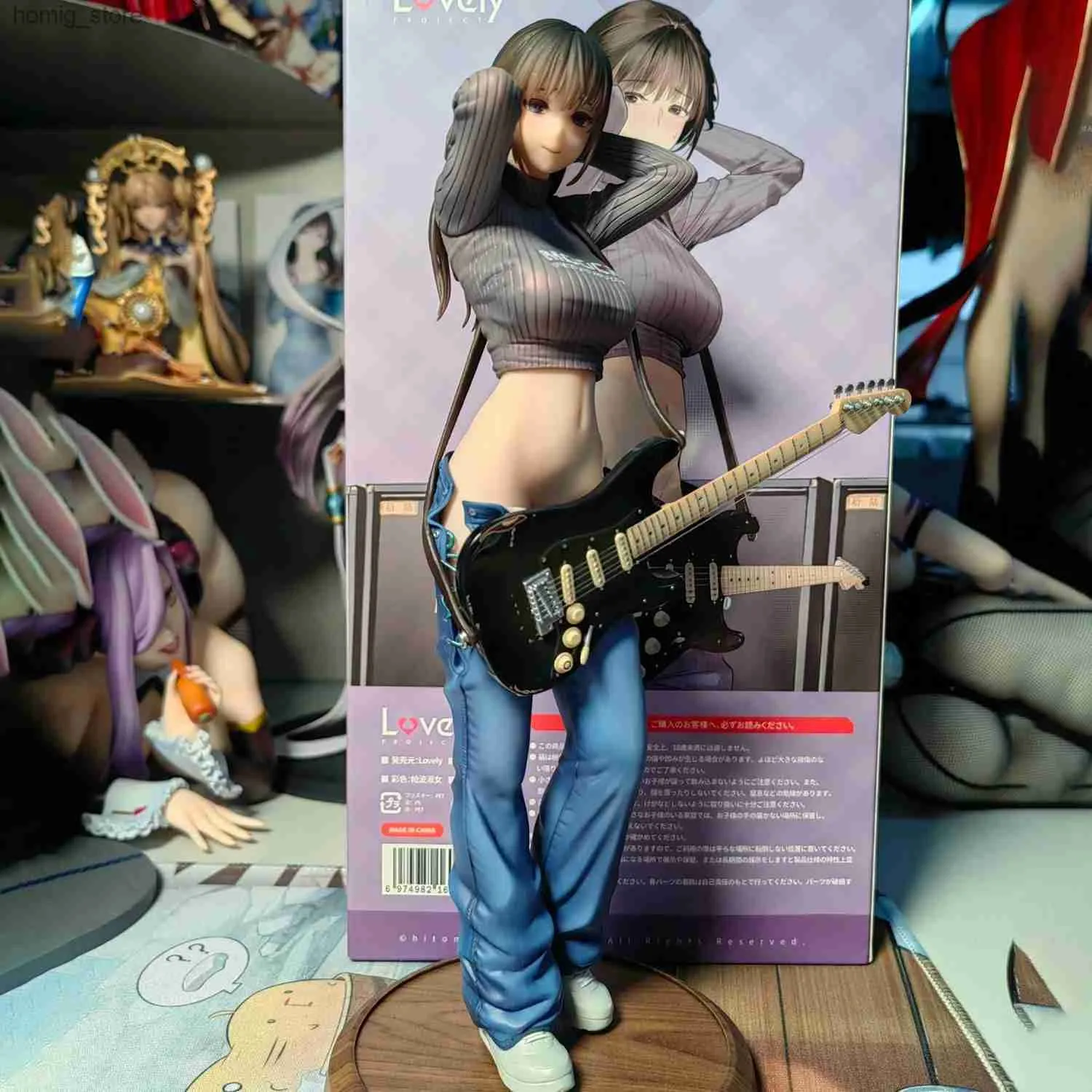 Action Toy Figures 200 mm Figure d'anime guitare meimei sœurs de guitare mei sexy fille pvc figure figure jouet adultes collection modèle modèle de poupée cadeaux y240415