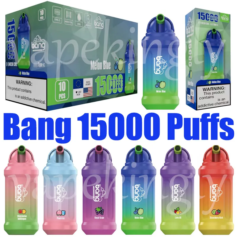 Bang 15000 sbuffi sigarette elettroniche usa e getta VAPE 0% 2% 3% 5% soffio 15k 23 ml POD pre-riempito 650MAH ricaricabile 22 FLAOVRS PEN